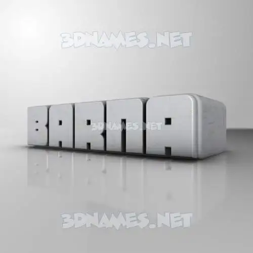 barna in White Metro style - 3D name wallpaper