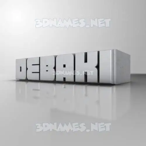 debaki in White Metro style - 3D name wallpaper