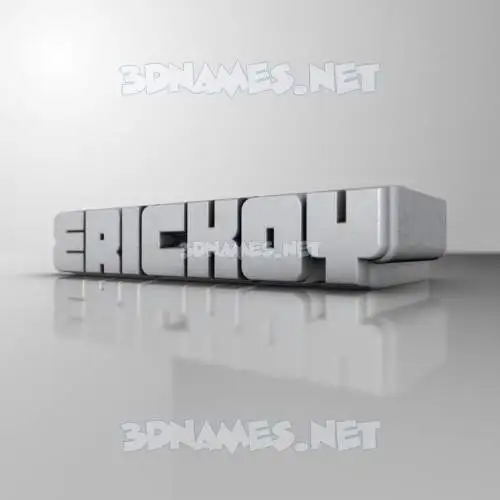 erickoy in White Metro style - 3D name wallpaper