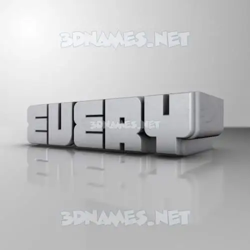 every in White Metro style - 3D name wallpaper every in White Metro style - 3D name wallpaper