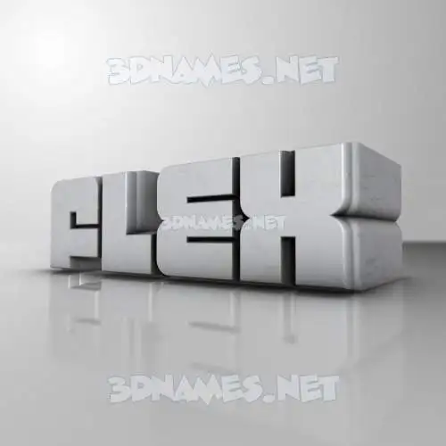 flex in White Metro style - 3D name wallpaper