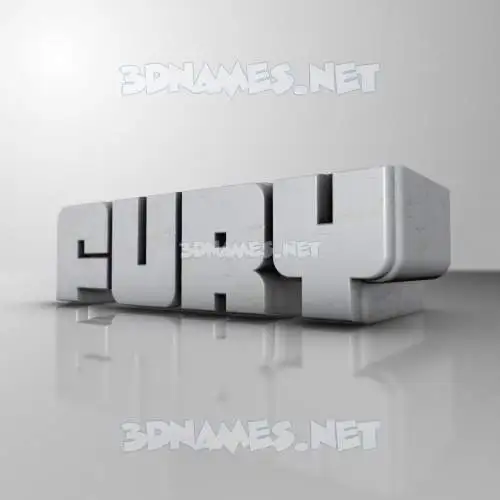 fury in White Metro style - 3D name wallpaper