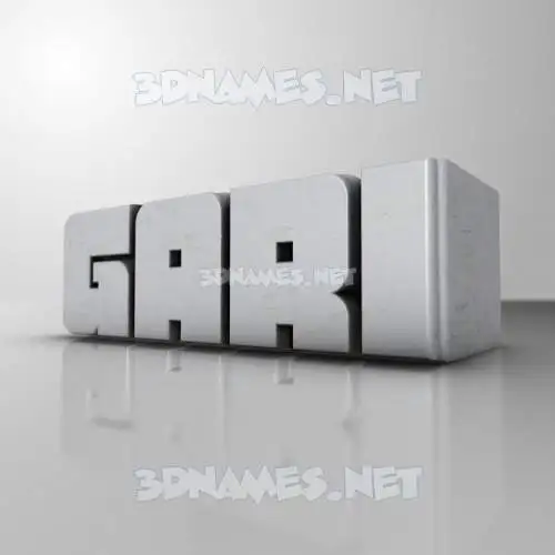 gari in White Metro style - 3D name wallpaper