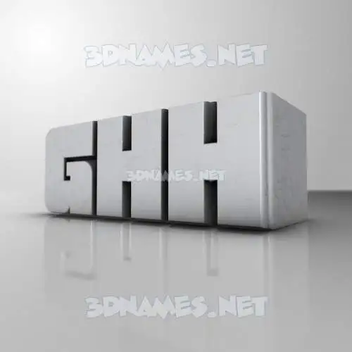 ghh in White Metro style - 3D name wallpaper