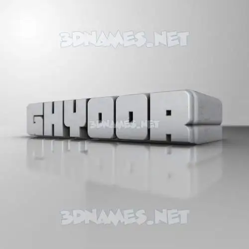 ghyoor in White Metro style - 3D name wallpaper