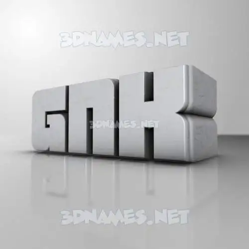 gnk in White Metro style - 3D name wallpaper