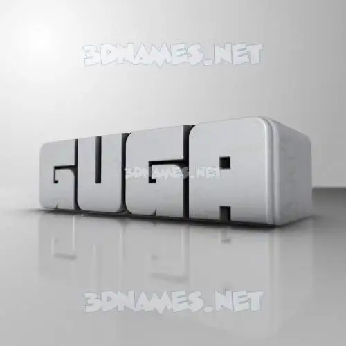 guga in White Metro style - 3D name wallpaper