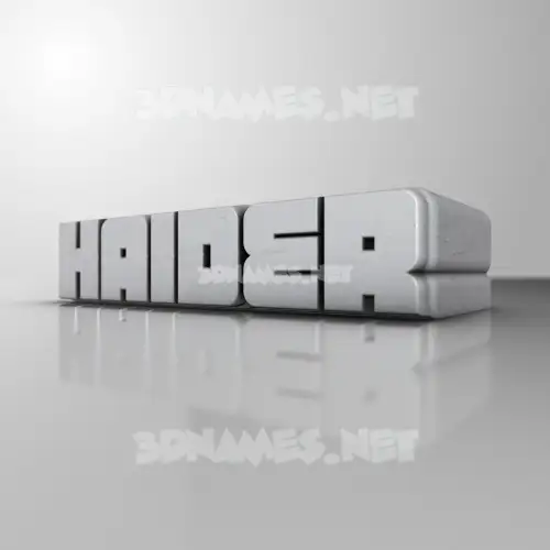 haider in White Metro style - 3D name wallpaper