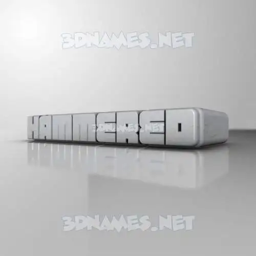 hammered in White Metro style - 3D name wallpaper