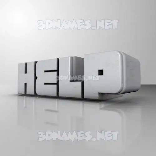 help in White Metro style - 3D name wallpaper