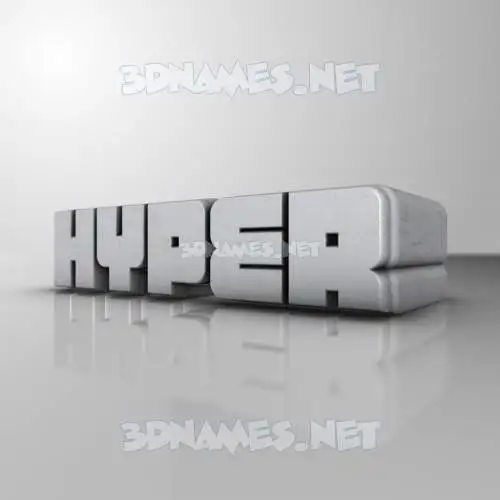 hyper in White Metro style - 3D name wallpaper