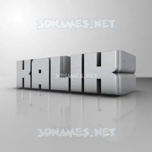 kalik in White Metro style - 3D name wallpaper