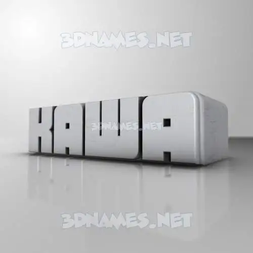 kawa in White Metro style - 3D name wallpaper