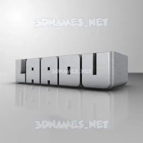 laadu in White Metro style - 3D name wallpaper