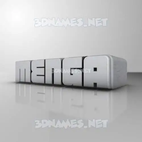 menga in White Metro style - 3D name wallpaper