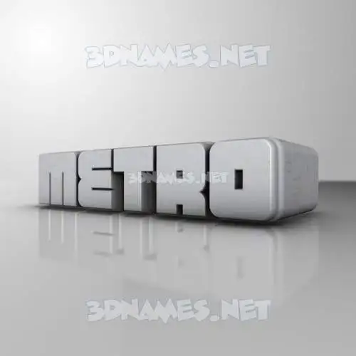 metro in White Metro style - 3D name wallpaper