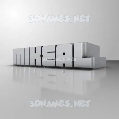 mikeal in White Metro style - 3D name wallpaper