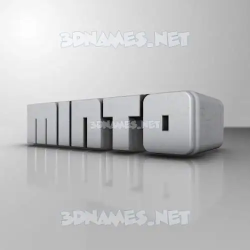 minto in White Metro style - 3D name wallpaper