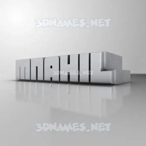 mnahil in White Metro style - 3D name wallpaper