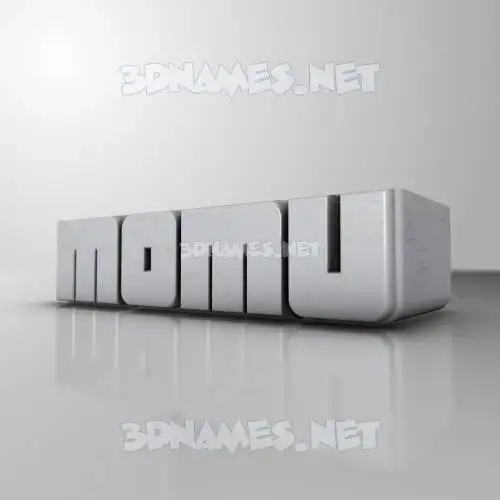 momu in White Metro style - 3D name wallpaper