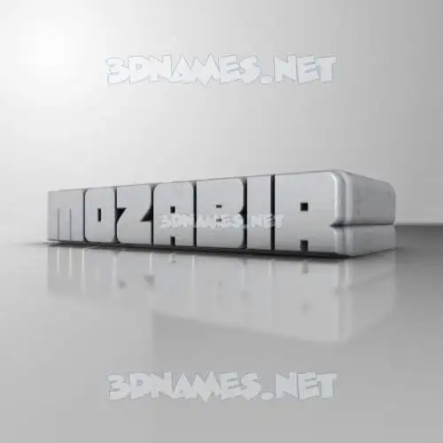 mozabir in White Metro style - 3D name wallpaper