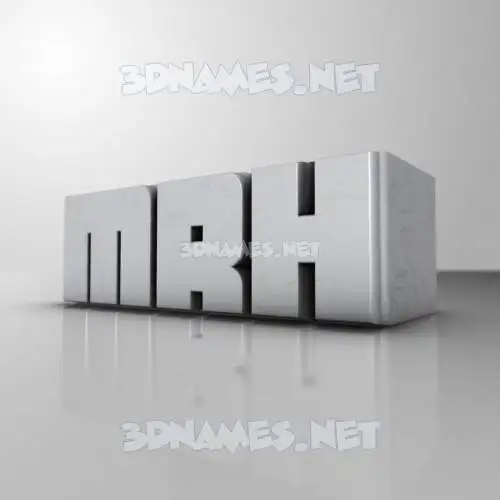 mrh in White Metro style - 3D name wallpaper