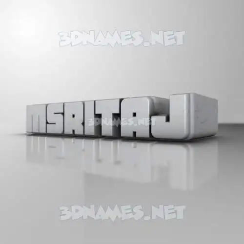 msritaj in White Metro style - 3D name wallpaper