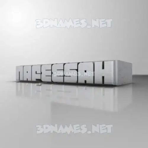 nafeesah in White Metro style - 3D name wallpaper