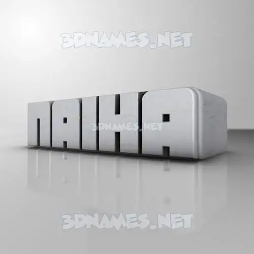 naiha in White Metro style - 3D name wallpaper