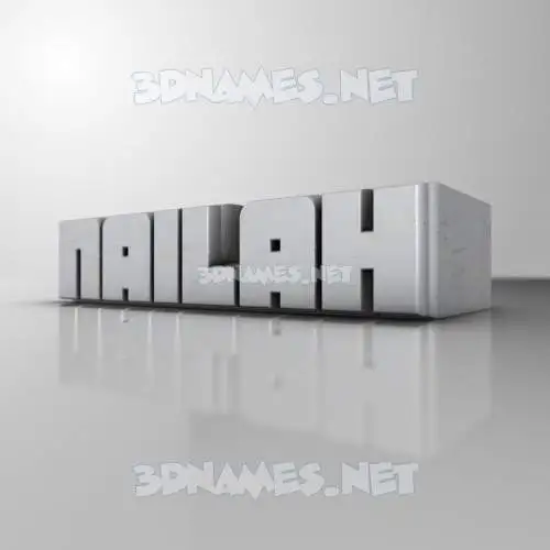 nailah in White Metro style - 3D name wallpaper