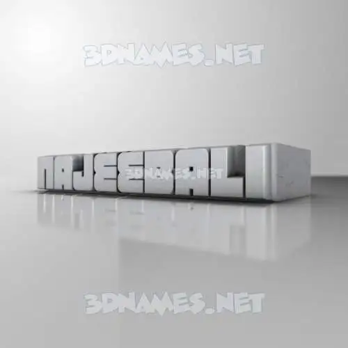 najeebali in White Metro style - 3D name wallpaper