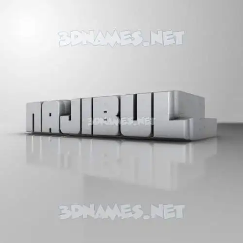 najibul in White Metro style - 3D name wallpaper