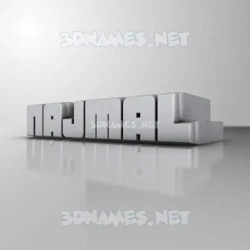 najmal in White Metro style - 3D name wallpaper