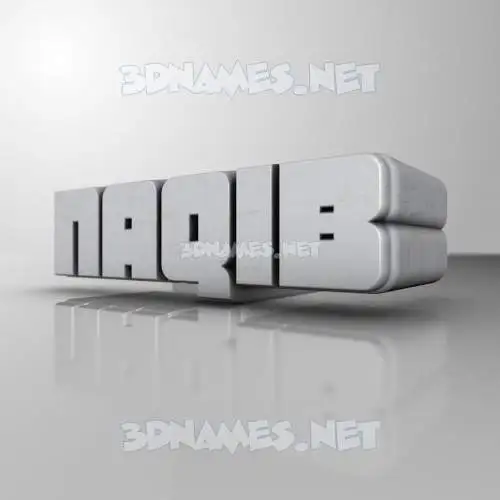 naqib in White Metro style - 3D name wallpaper