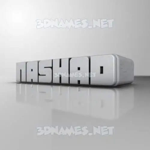 nashad in White Metro style - 3D name wallpaper