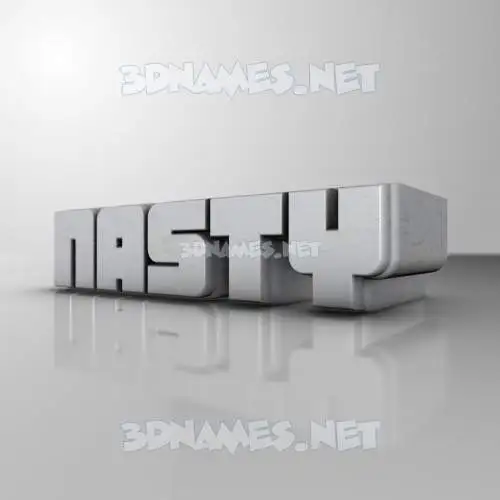 nasty in White Metro style - 3D name wallpaper
