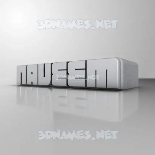 naveem in White Metro style - 3D name wallpaper