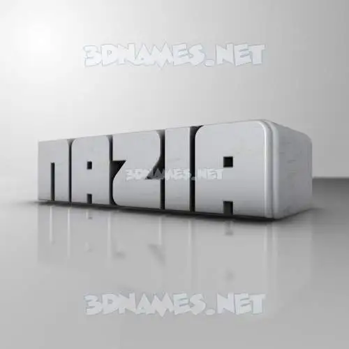 nazia in White Metro style - 3D name wallpaper