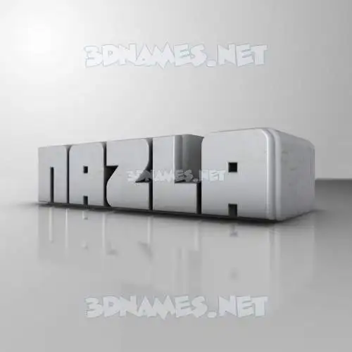 nazla in White Metro style - 3D name wallpaper