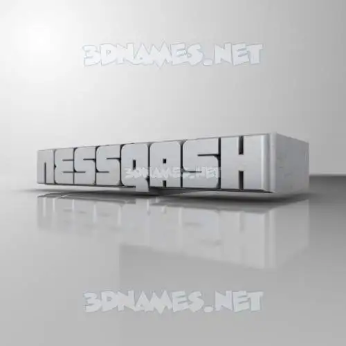 nessqash in White Metro style - 3D name wallpaper