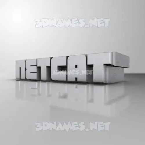 netcat in White Metro style - 3D name wallpaper
