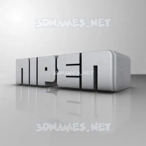 nipen in White Metro style - 3D name wallpaper