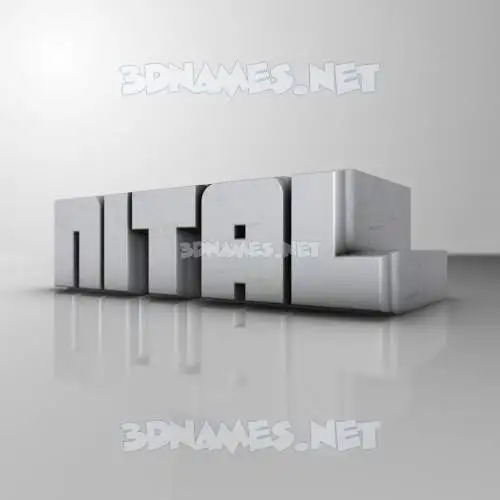 nital in White Metro style - 3D name wallpaper