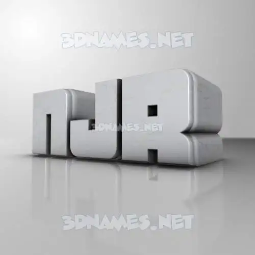 njr in White Metro style - 3D name wallpaper