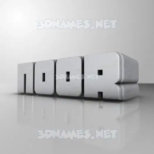 noor in White Metro style - 3D name wallpaper