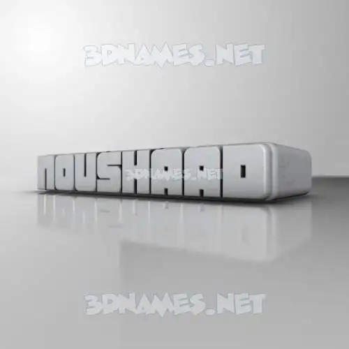 noushaad in White Metro style - 3D name wallpaper