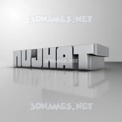nujhat in White Metro style - 3D name wallpaper