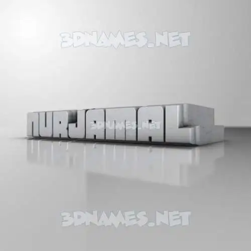 nurjamal in White Metro style - 3D name wallpaper