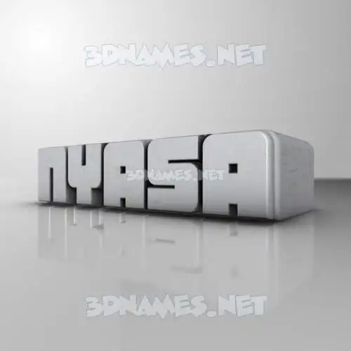 nyasa in White Metro style - 3D name wallpaper