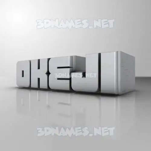 okeji in White Metro style - 3D name wallpaper